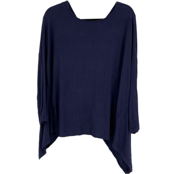 1. State Blue Solid Tunic Blouse | Tied Detailed Back - Picture 1 of 5